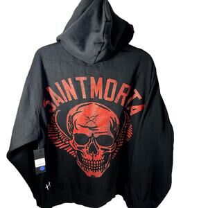 •NWT• Culture Kings 2XL Saint Morta Skull Hoodie in Black